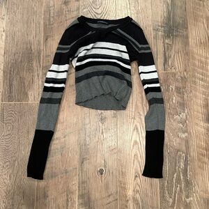 Brandy Melville Women’s Black & White Striped Long Sleeve One Size